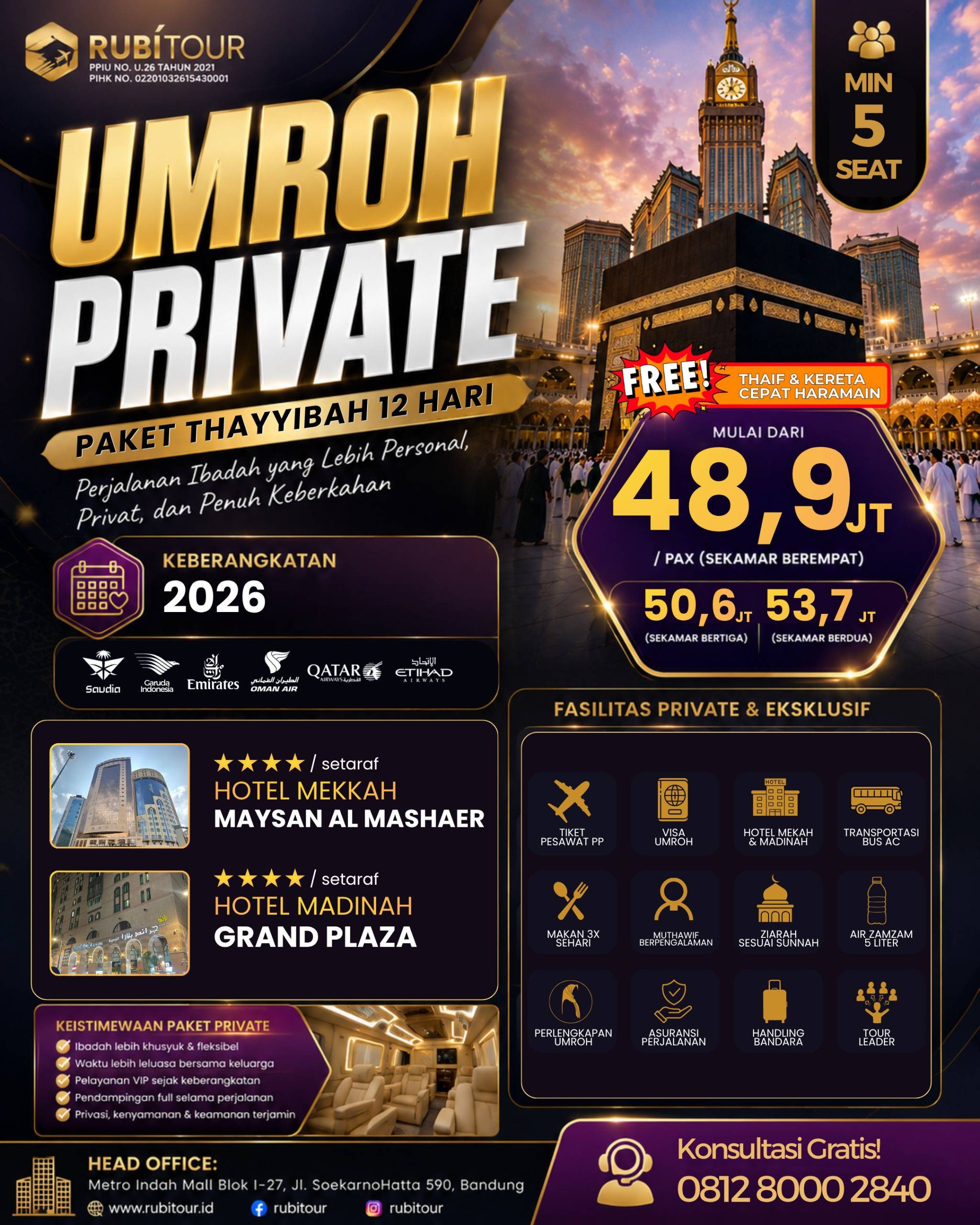 PAKET UMRAH PRIVATE THAYIBAH 